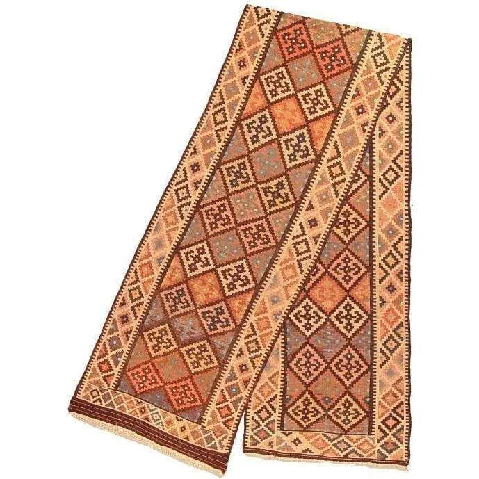 One Of The Kind Gazvin Persian Kilim 19'10" X 3'6"